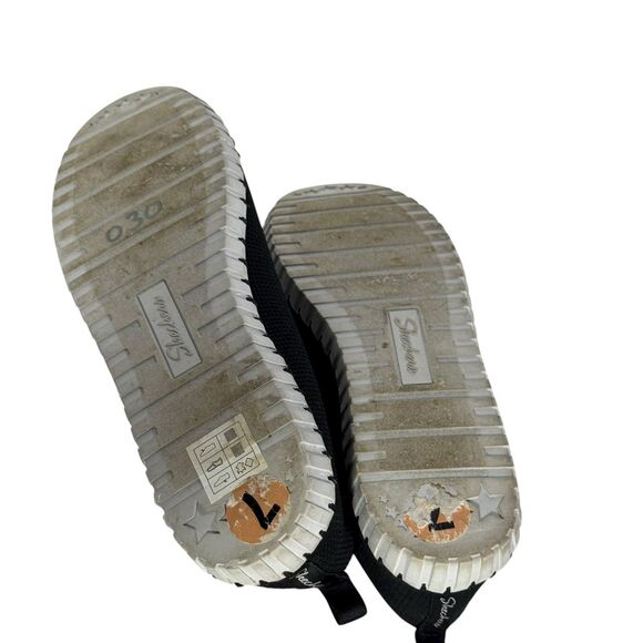 Skechers Stretch Crochet Slip-Ons Sepulveda Black Sz 7 Air Cooled Memory Foam - Picture 11 of 11